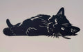 Sleepy Silhouette Cat – Wall Art Decoration