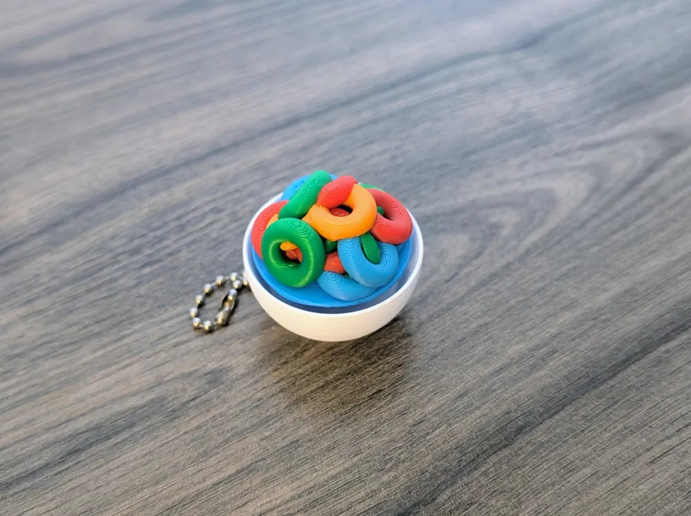 Cereal Bowl Fidget Clicker Keychain