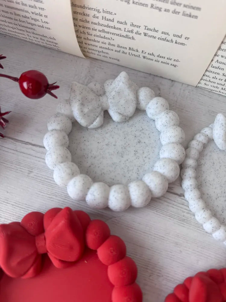 Bow Wreath Christmas Coaster