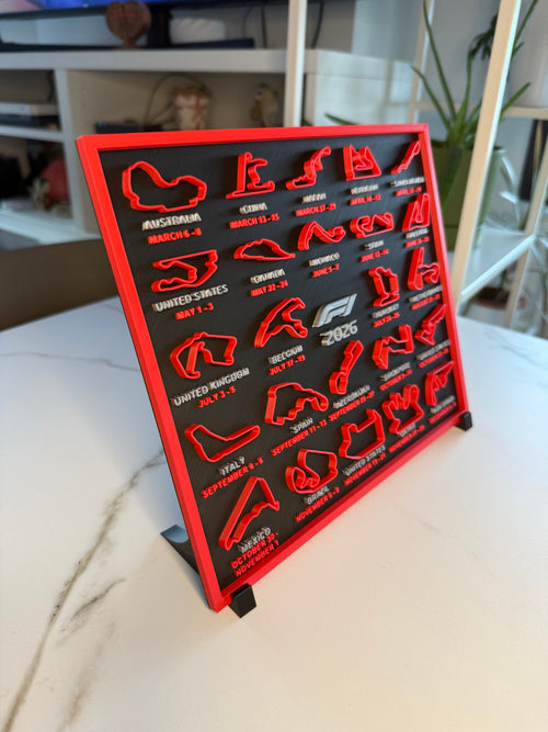 F1 2026 Season Track Calendar Plaque